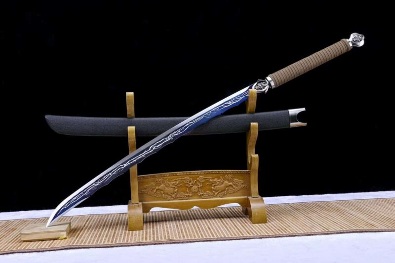 Sabre De Samouraï Tête De Dragon Série éclair Katana Couteau Tête De Dragon Acier Au Manganèse Sabre Longquan