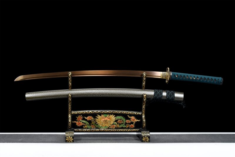 Katana Printemps (acier Damas Or Grillé)