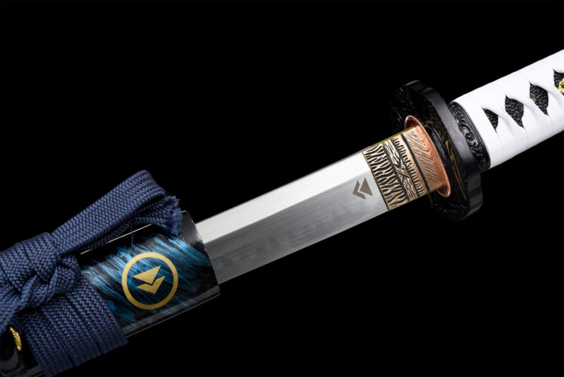 Katana Ghost Of Tsushima Premium (acier T10 Véritable Hamon & Peau De Raie)