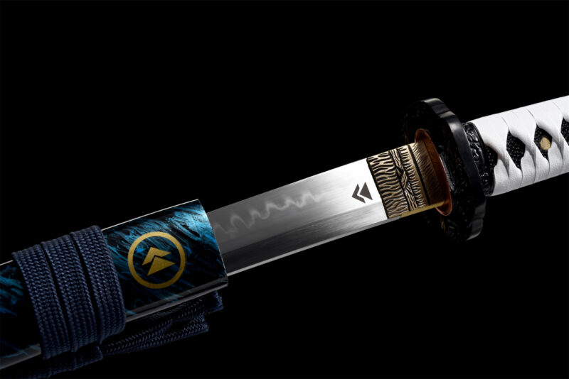 Katana Ghost Of Tsushima Premium (acier T10 Véritable Hamon & Peau De Raie)