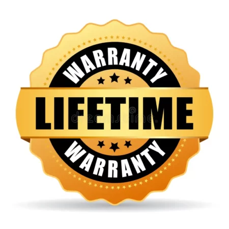 Lifetime Warranty Gold Vector Icon Illustration